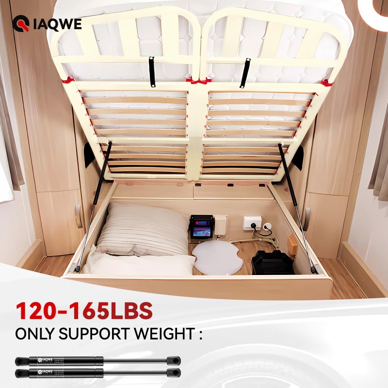 IAQWE 150Lbs/667N 20 Inch Gas Spring Struts Lift Support for RV Bed Tonneau Cover Floor Hatch Heavy-Duty Outdoor Box King Bed Canopy Camper Window Set of 2 by IAQWE - Image 4